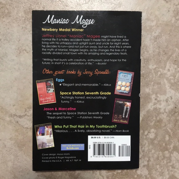 Maniac Magee by: Jerry Spinelli Book - Picture 2 of 2